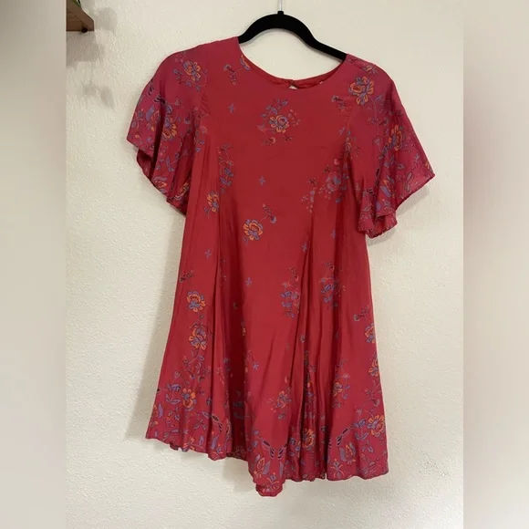 coral lace long sleeve dress Perry Guava Lace Overlay Short Dress